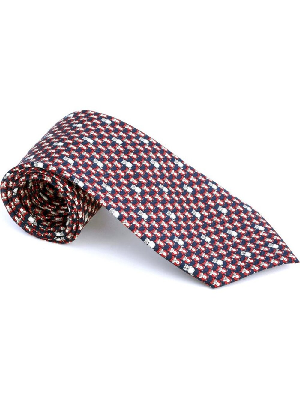 Silk Owl Printed Necktie for Men - Stylish Red and Blue Tie, Perfect Gift